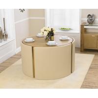 mark harris bentley oak 120cm stowaway dining set with 4 cream dining  ...