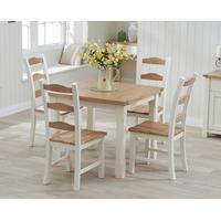 Mark Harris Sandringham Oak and Cream 90cm Flip Top Dining Set with 4 Dining Chairs