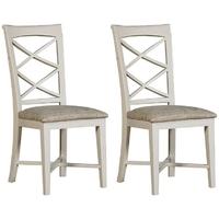 Mark Webster Padstow Painted Cross Back Dining Chair with Fabric Seat Pad (Pair)