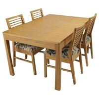 mark webster geo oak dining set small extending with 4 fabric seat cha ...