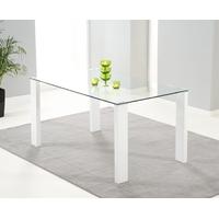 Mark Harris Lourdes Glass and White Gloss 150cm Dining Table