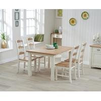 Mark Harris Sandringham Oak and Cream 130cm Dining Set with 4 Dining Chairs