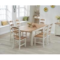 Mark Harris Sandringham Oak and Cream 130cm Extending Dining Set with 6 Dining Chairs