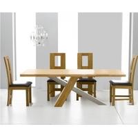 mark harris montana solid oak and metal 195cm dining set with 4 john l ...