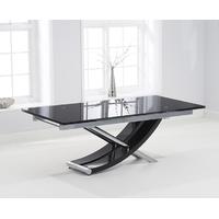 Mark Harris Hanover 210cm Black Glass Extending Dining Table