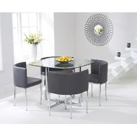 Mark Harris Abingdon Stowaway Glass Dining Set with 4 Grey Dining Chiars