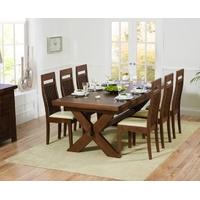 mark harris avignon solid dark oak 200cm extending dining set with 6 m ...