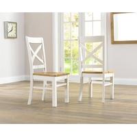 mark harris cavanaugh oak and cream dining chair pair