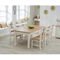 Mark Harris Sandringham Oak and Cream 180cm Extending Dining Set with 6 Dining Chairs