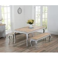 Mark Harris Sienna Oak and Grey 175cm Dining Set with 2 Benches