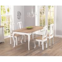 Mark Harris Sienna Shabby Chic 175cm Dining Set with 4 Dining Chairs