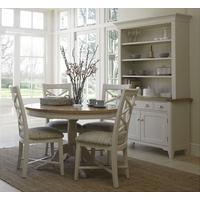 Mark Webster Padstow Painted Dining Set - Round Fixed Top with 4 Cross Back Chairs