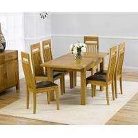 mark harris rustique solid oak 120cm extending dining set with 6 monte ...