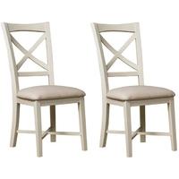 Mark Webster Chiswick Painted Dining Chair - Single Cross Back Fabric Seat (Pair)