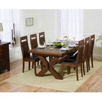 Mark Harris Avignon Solid Dark Oak 200cm Extending Dining Set with 6 Monte Carlo Dark Brown Dining Chairs