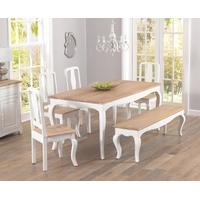 Mark Harris Sienna Shabby Chic 175cm Dining Set with 4 Dining Chairs and Bench