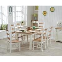 Mark Harris Sandringham Oak and Cream 130cm Dining Set with 6 Dining Chairs
