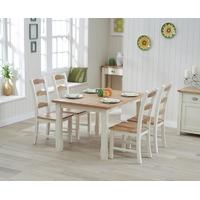 Mark Harris Sandringham Oak and Cream 150cm Dining Set with 4 Dining Chairs