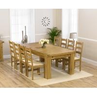 mark harris laurent solid oak 230cm extending dining set with 8 valenc ...