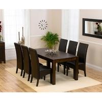 mark harris verona solid dark oak 180cm dining set with 6 dakota dark  ...