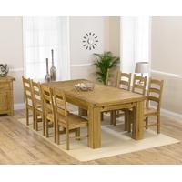 Mark Harris Laurent Solid Oak 230cm Extending Dining Set with 8 Valencia Timber Dining Chairs