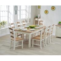 Mark Harris Sandringham Oak and Cream 130cm Extending Dining Set with 8 Dining Chairs