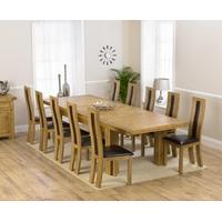 mark harris laurent solid oak 230cm extending dining set with 10 havan ...