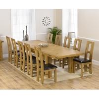 Mark Harris Laurent Solid Oak 230cm Extending Dining Set with 10 John Louis Black Dining Chairs