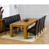 Mark Harris Madrid Solid Oak 240cm Extending Dining Set with 8 Venice Brown Dining Chairs