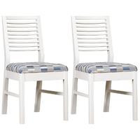 mark webster painted geo painted white dining chair pair