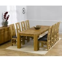 Mark Harris Madrid Solid Oak 300cm Dining Set with 8 John Louis Brown Dining Chairs