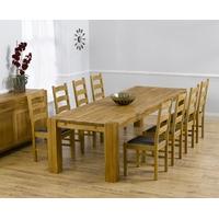 Mark Harris Madrid Solid Oak 300cm Dining Set with 8 Valencia Brown Dining Chairs