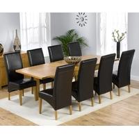 Mark Harris Rustique Solid Oak 150cm Extending Dining Set with 8 Venice Brown Dining Chairs