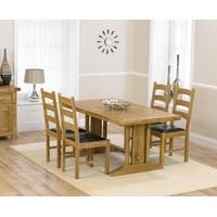 Mark Harris Cavanaugh Oak 165cm Extending Dining Set with 4 Valencia Black Dining Chairs