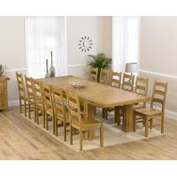 Mark Harris Laurent Solid Oak 230cm Extending Dining Set with 12 Valencia Timber Dining Chairs