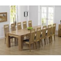 Mark Harris Tampa Solid Oak 300cm Dining Set with 10 Monte Carlo Black Dining Chairs