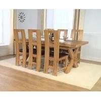 mark harris avignon solid oak 200cm extending dining set with 6 john l ...