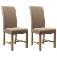 Mark Webster Camel Fabric Dining Chair - FR17881 (Pair)