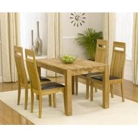 mark harris verona solid oak 120cm dining set with 4 monte carlo brown ...