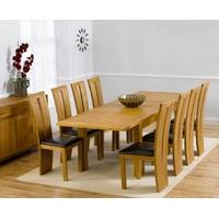 mark harris rustique solid oak 150cm extending dining set with 8 arizo ...