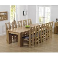 Mark Harris Tampa Solid Oak 300cm Dining Set with 10 John Louis Brown Dining Chairs