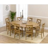 Mark Harris Cavanaugh Oak 165cm Extending Dining Set with 8 Cavanaugh Dining Chairs