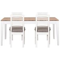 Mark Webster Painted Geo Dining Set - Small Extending with 4 Painted White Chairs