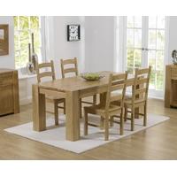 Mark Harris Tampa Solid Oak 150cm Dining Set with 4 Valencia Timber Dining Chairs