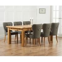 mark harris rustique solid oak 220cm extending dining set with 6 kalim ...