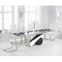 mark harris peru 170cm glass extending dining set with 6 malibu white  ...