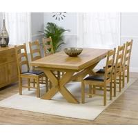 Mark Harris Avignon Solid Oak 200cm Extending Dining Set with 6 Valencia Brown Dining Chairs