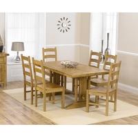 mark harris cavanaugh oak 165cm extending dining set with 6 valencia t ...