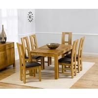 Mark Harris Verona Solid Oak 150cm Dining Set with 6 John Louis Brown Dining Chairs