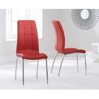 Mark Harris California Red Faux Leather Dining Chair (Pair)